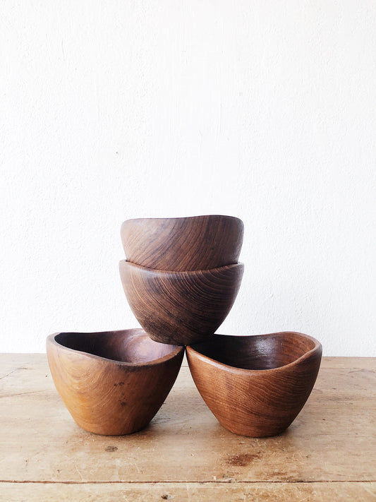 Mid Century Freeform Teak Bowls