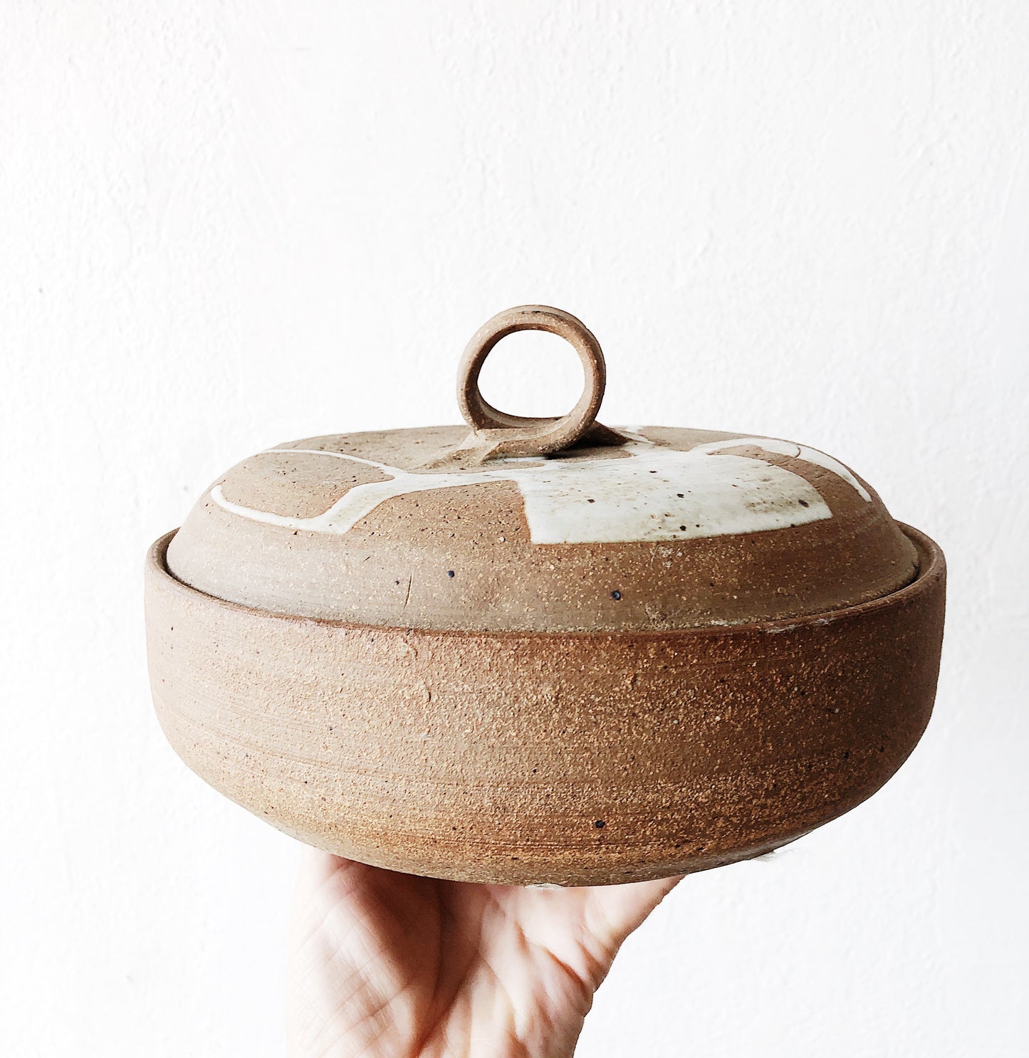 Vintage Lidded Stoneware Crock