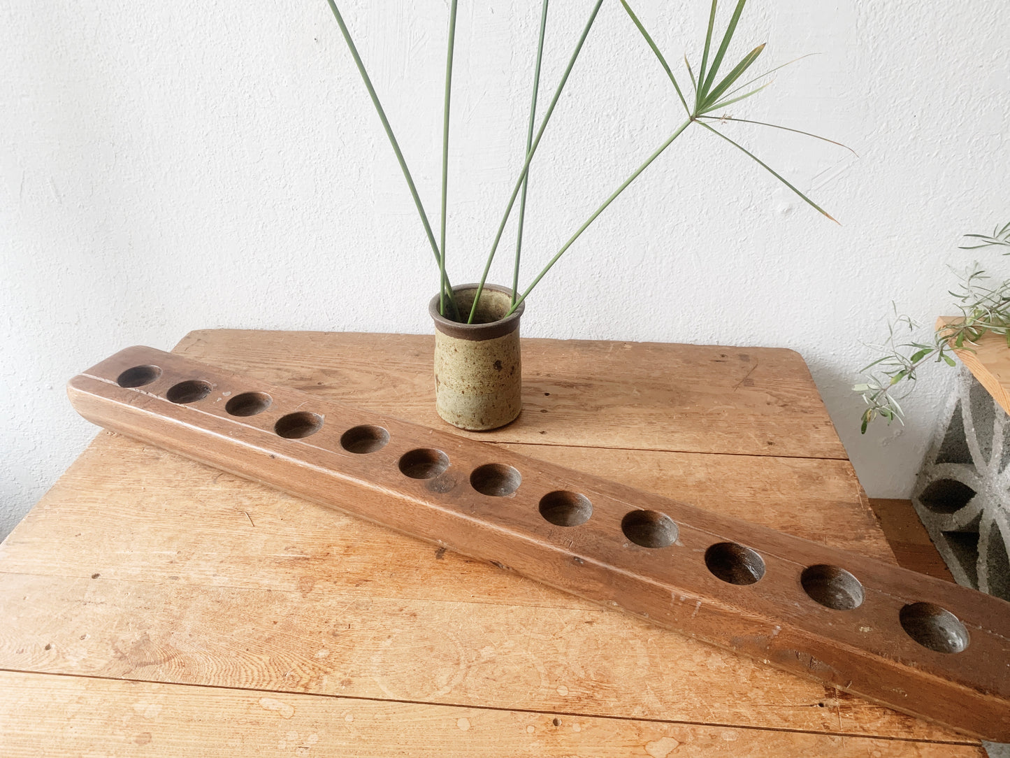 Extra Long Handmade Wood Votive Holder