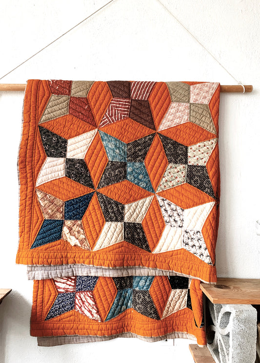 Antique Star Pattern Cotton Quilt