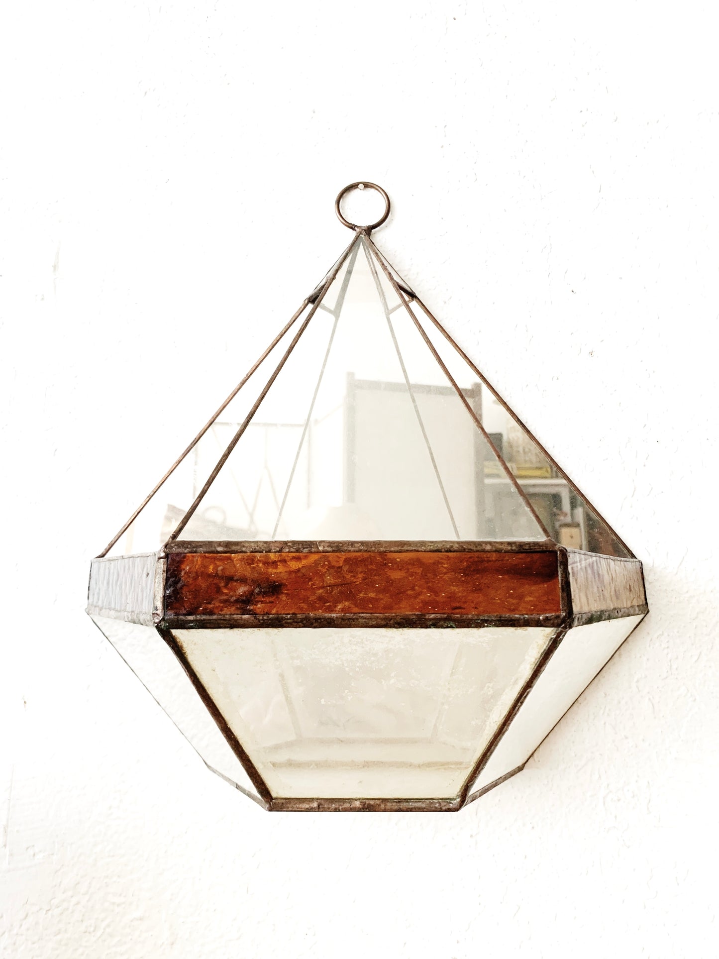Handmade Stained Glass Hanging Terrarium