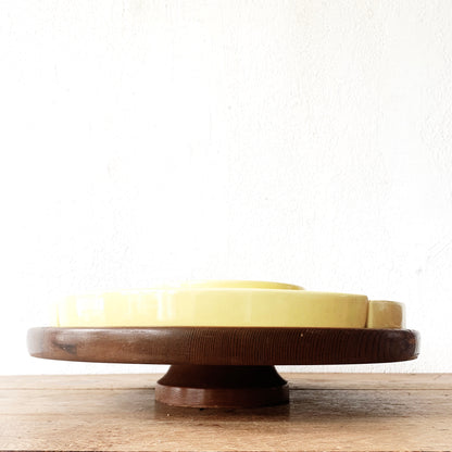 Mid Century Ceramic Serving Dishes with Lazy Susan