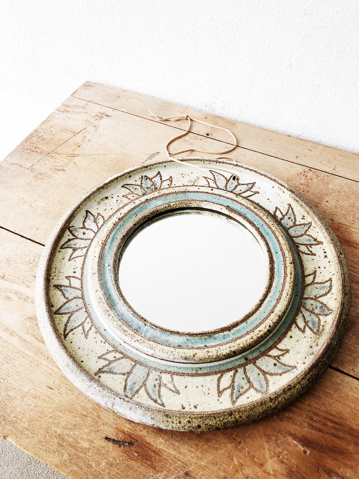 Vintage Round Ceramic Mirror