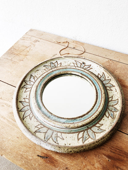 Vintage Round Ceramic Mirror