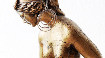 Vintage Mexican Silver Circle Earrings