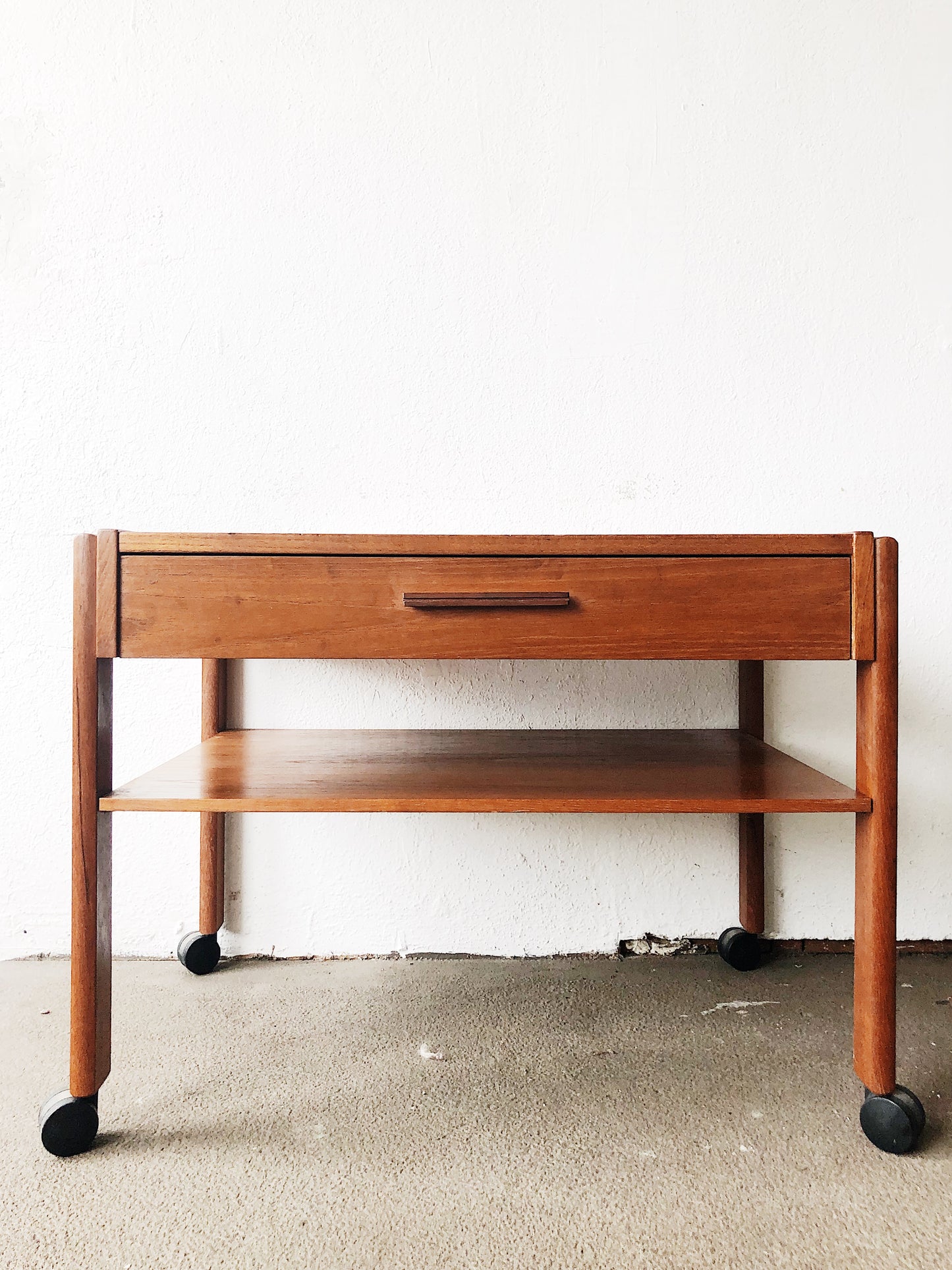 Vintage Danish Teak Rolling Cart