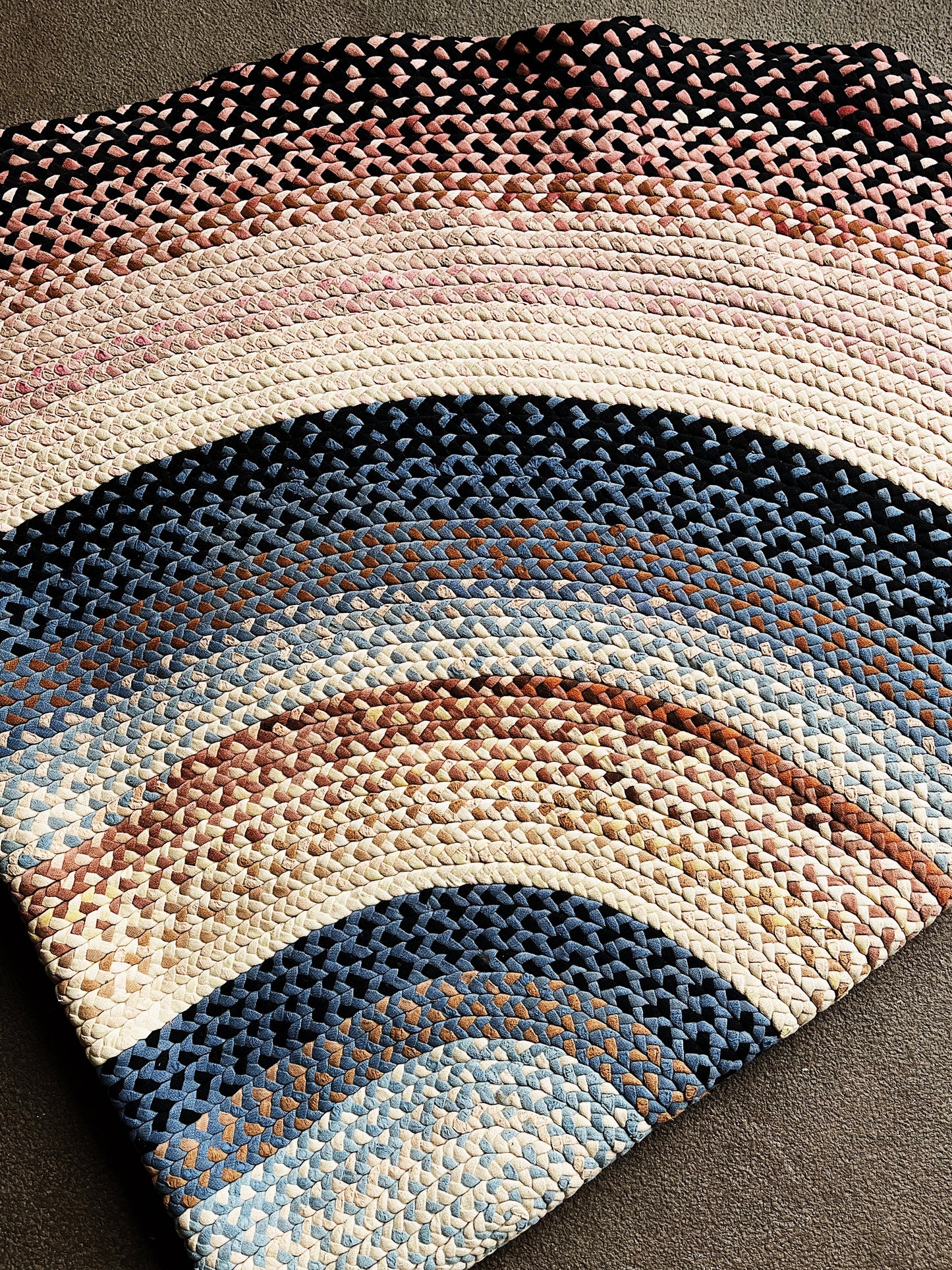 Vintage Braided Cotton Rag Rug