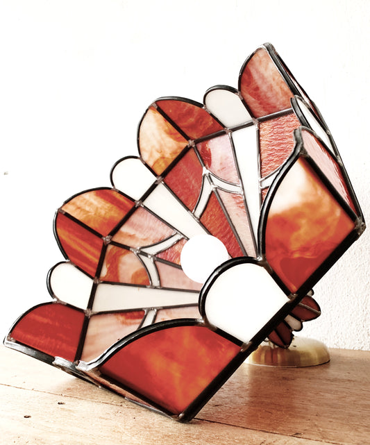 Vintage Leaded Stained Glass Pendant Light