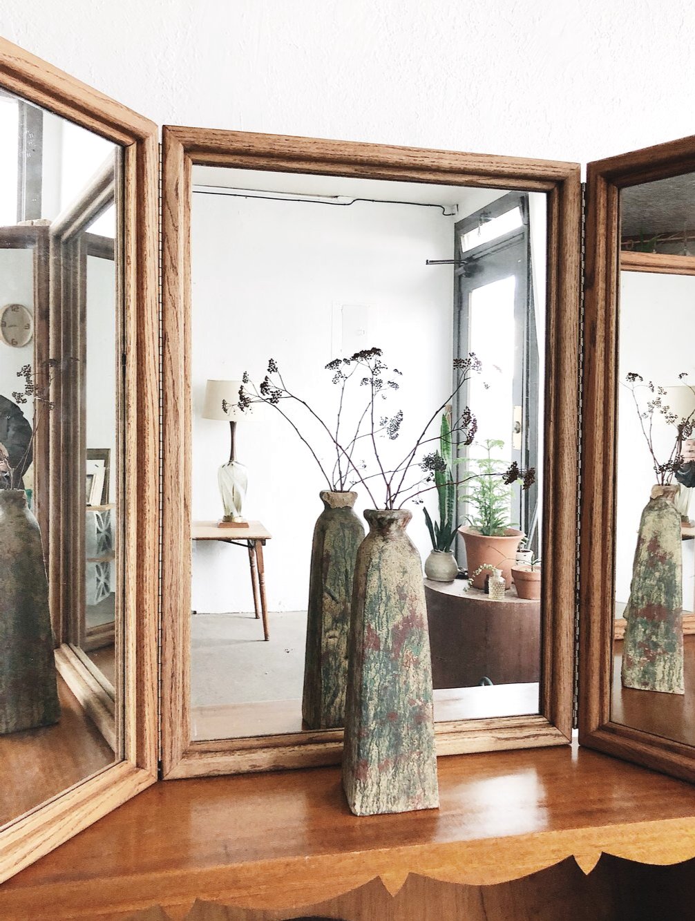 Vintage Tri Panel Dressing Mirror