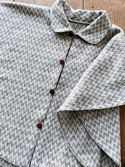 Vintage Chevron Wool Poncho