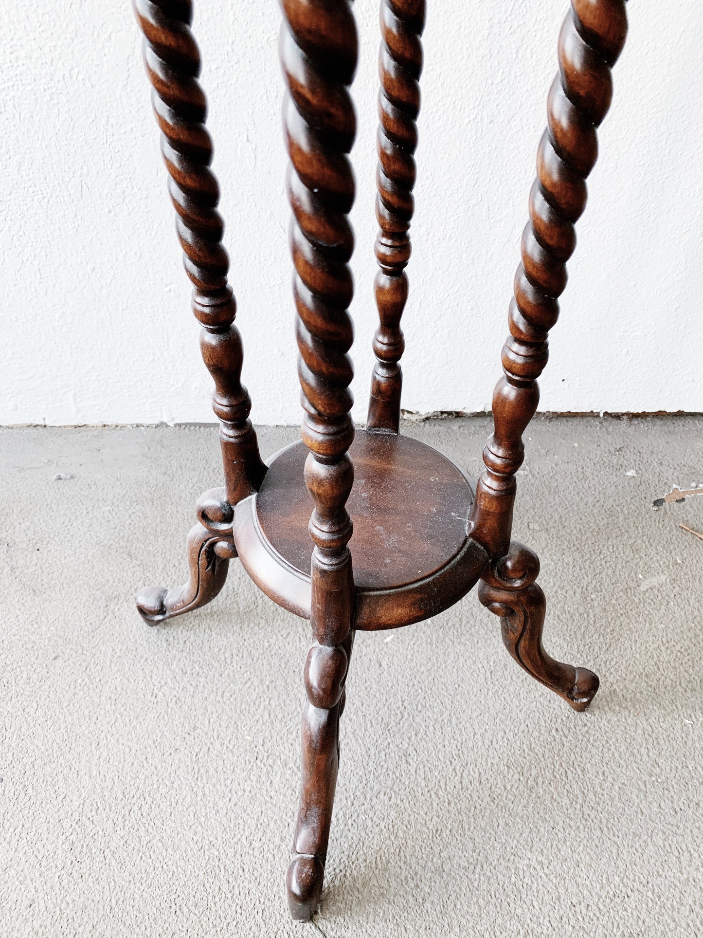 Tall Antique Wood Plant Stand