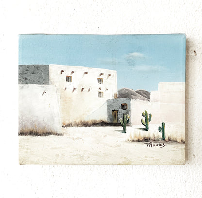 Original Adobe with Cactus Painting