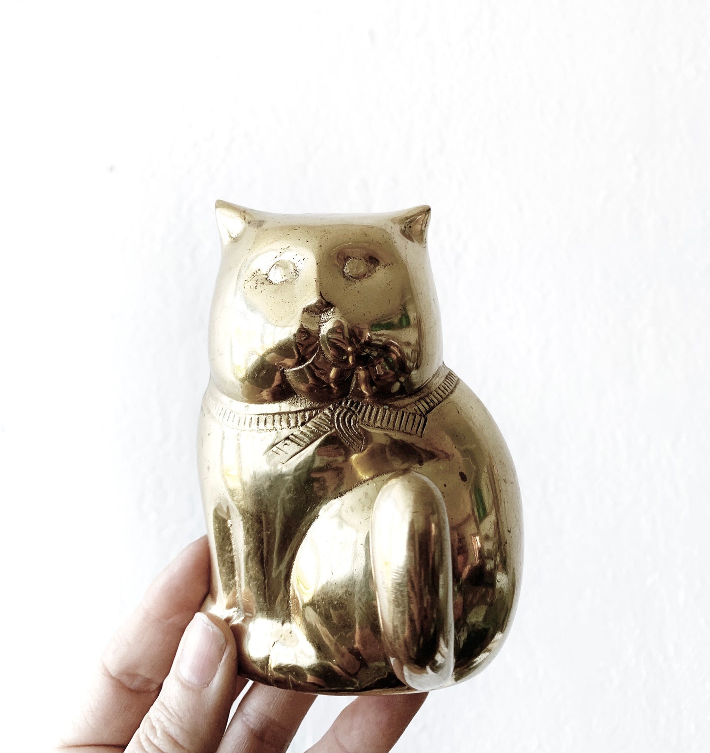 Vintage Brass Kitty Hook