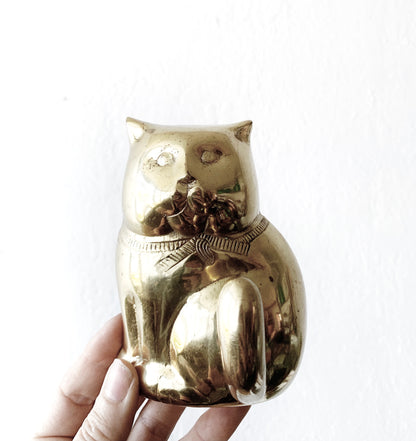 Vintage Brass Kitty Hook