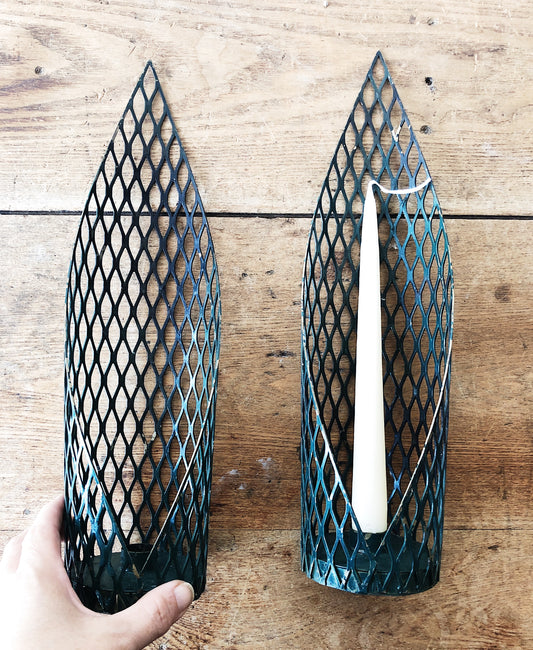 Mid Century Mesh Candleholders