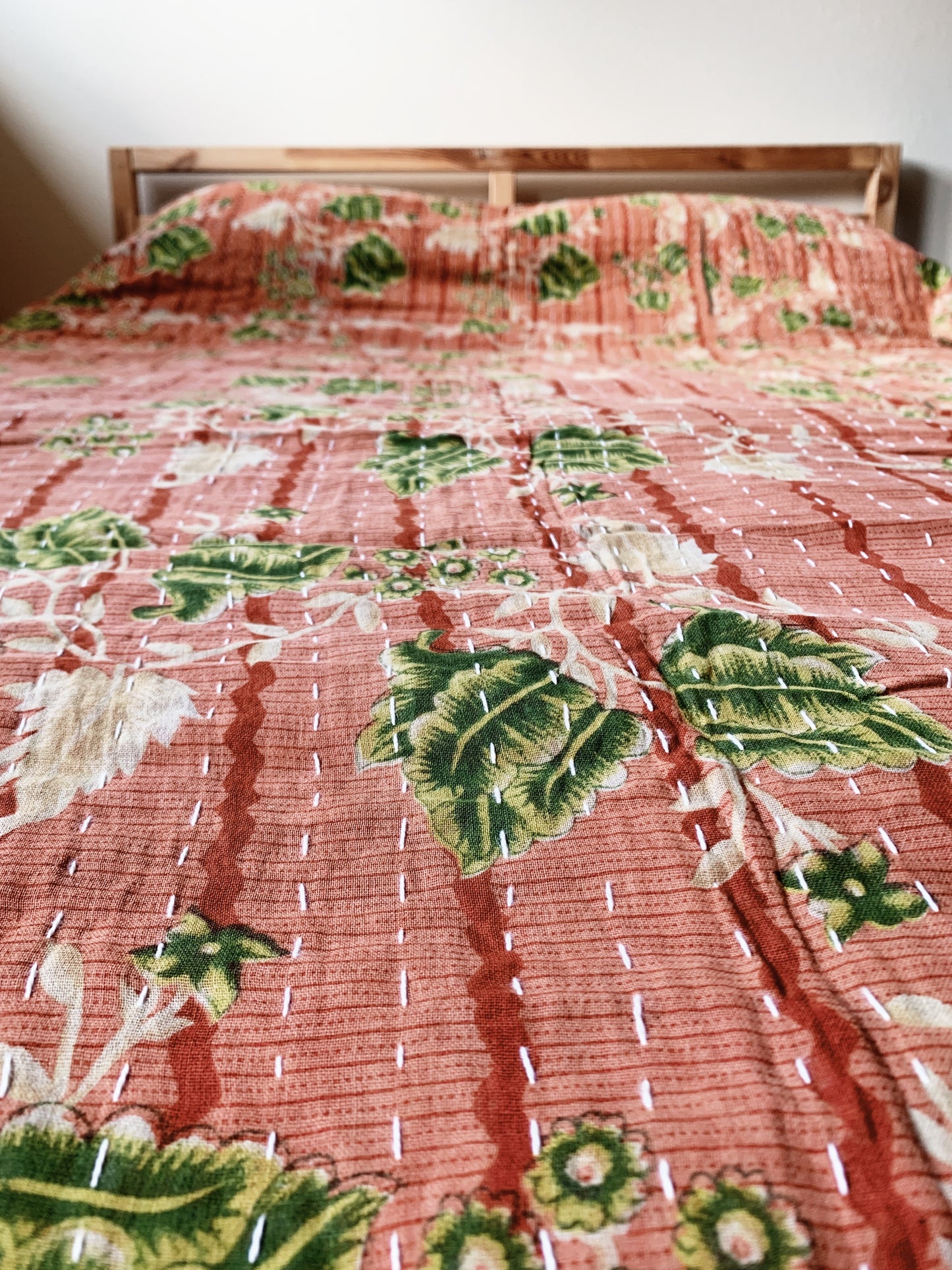 Vintage Reversible Cotton Kantha Quilt