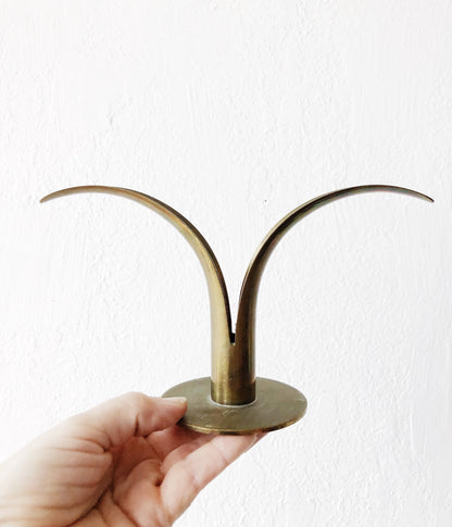 Pair Vintage Brass Ystad Candlesticks