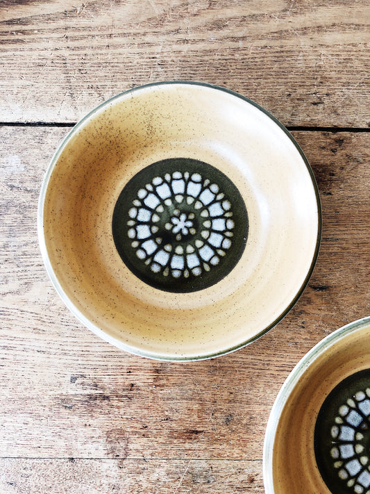 Pair Vintage Japanese Pottery Bowls