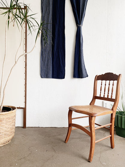 Antique Wood with Caned Seat Chair