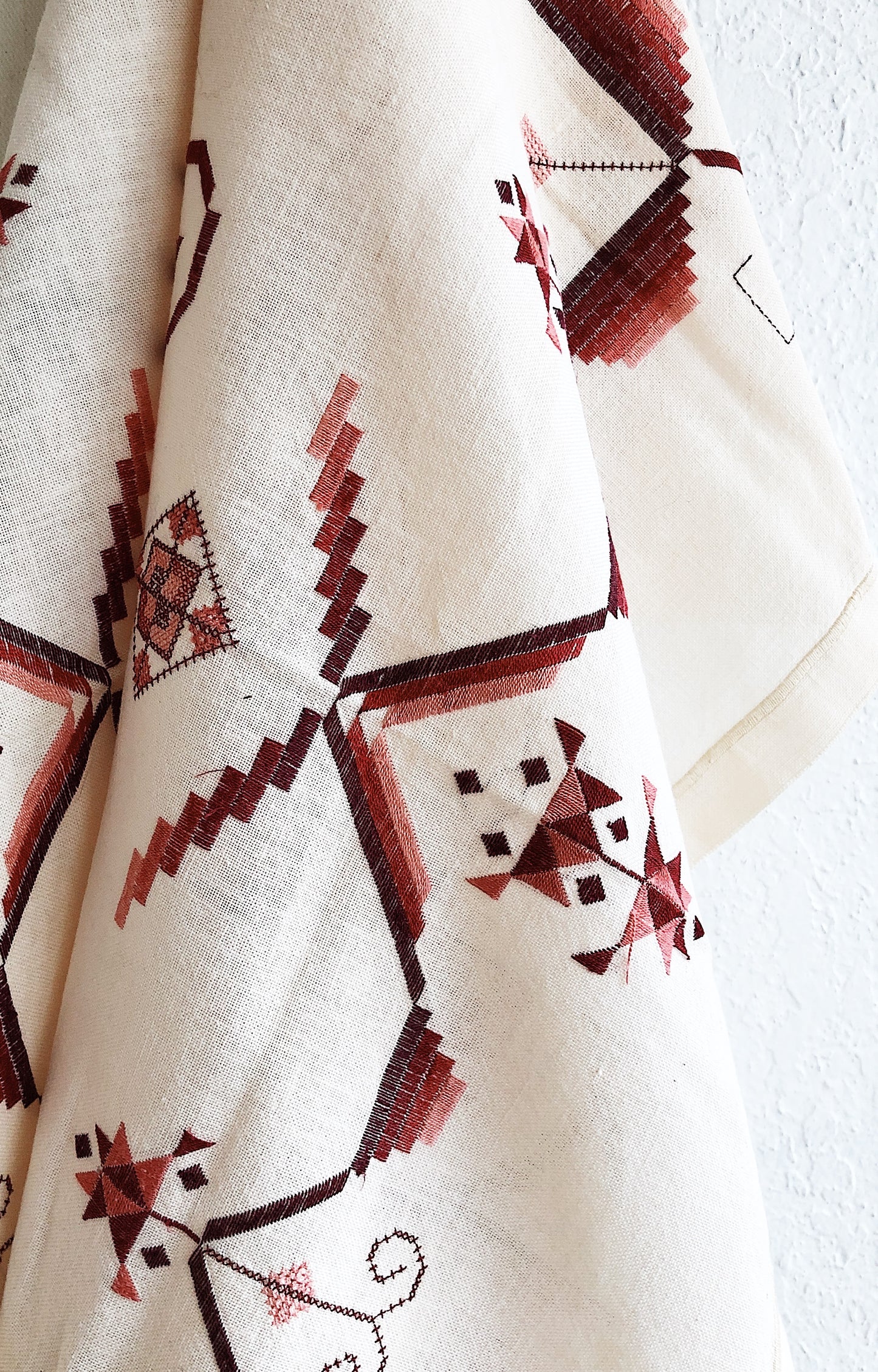 Vintage Art Deco Embroidered Linen