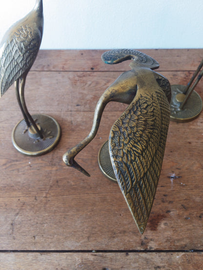 Mid Century Brass Egrets
