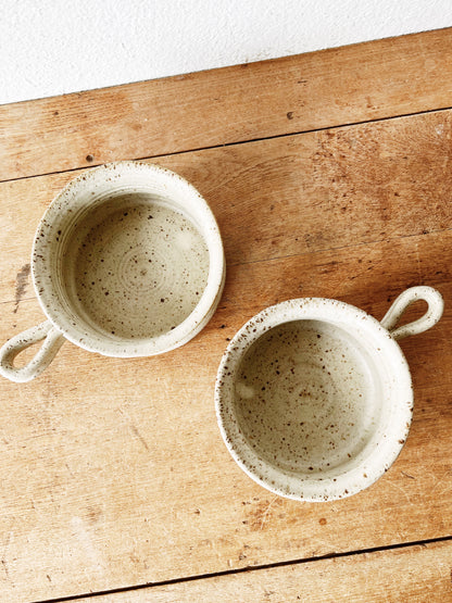Handmade Stoneware Bowl Pair