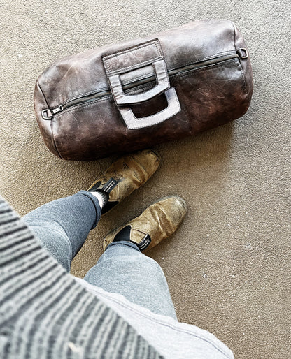 Vintage Leather Duffel Bag