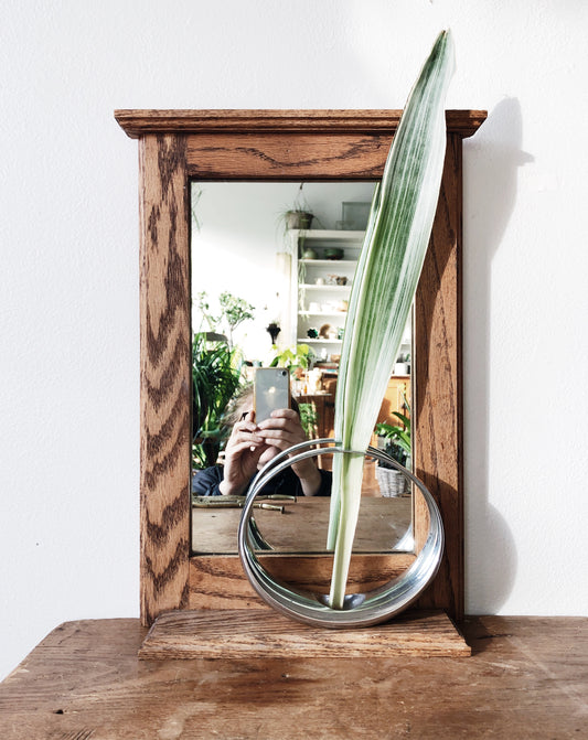 Vintage Oak Mirror Shelf