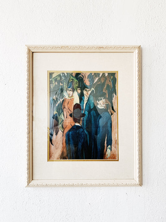 Framed Kirchner Berlin Street Scene Print