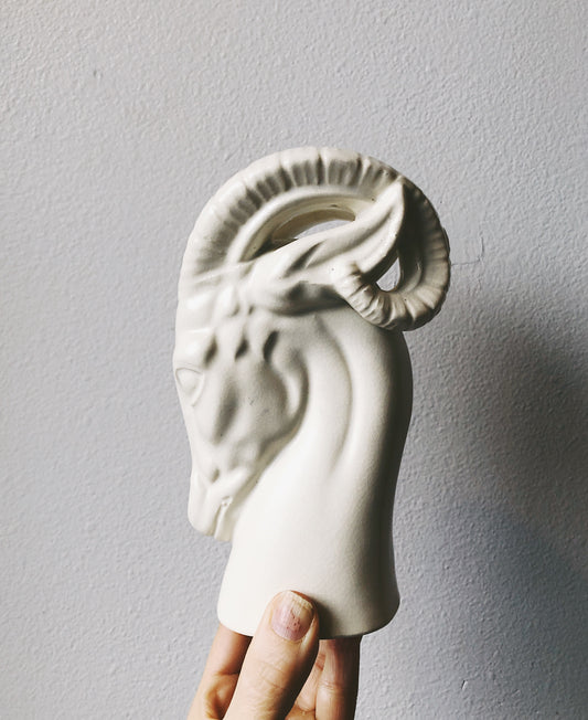 Vintage Ceramic Aires Ram Bust