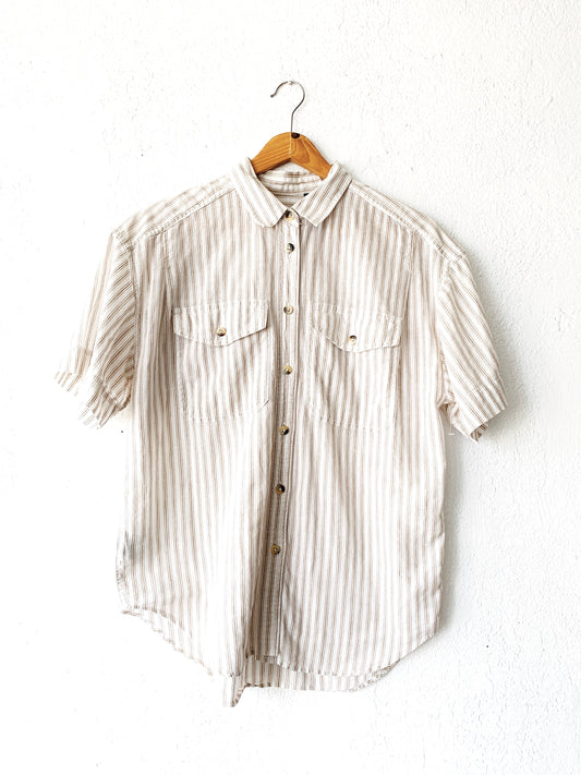Vintage Cotton/Linen Blend Liz Button Up