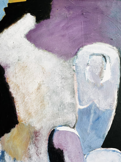 Vintage Hard Edge Figural Painting