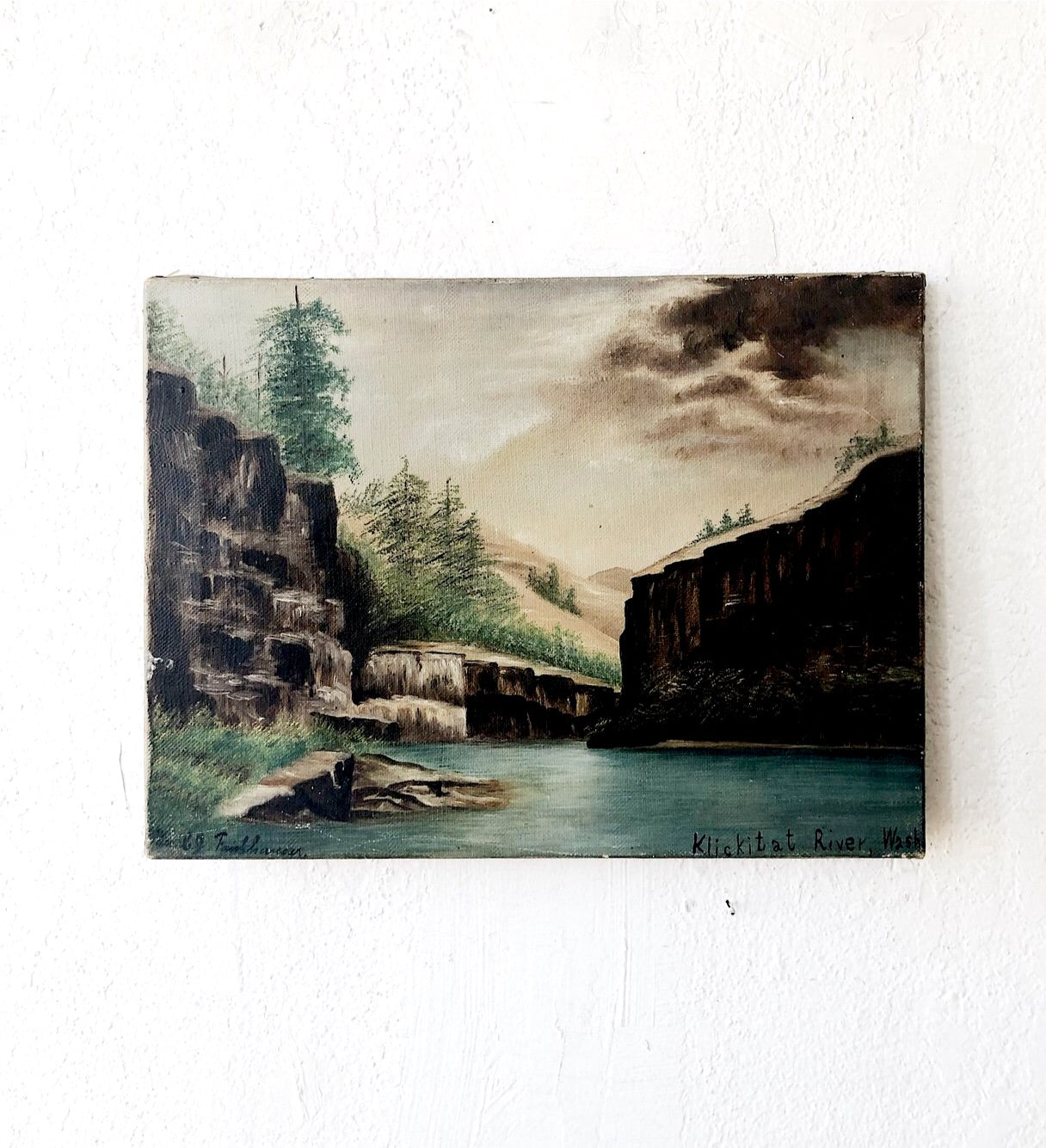 Antique Landscape Oil on Linen