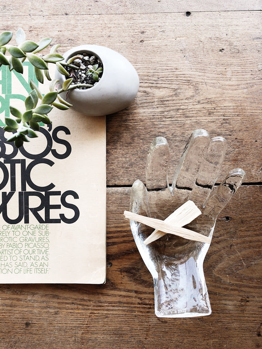 Vintage Handblown Glass Hand Incense Burner