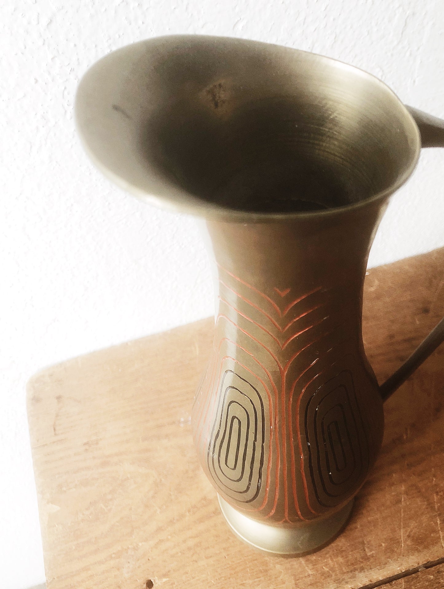 Vintage Mid Century Modernist Brass Pitcher
