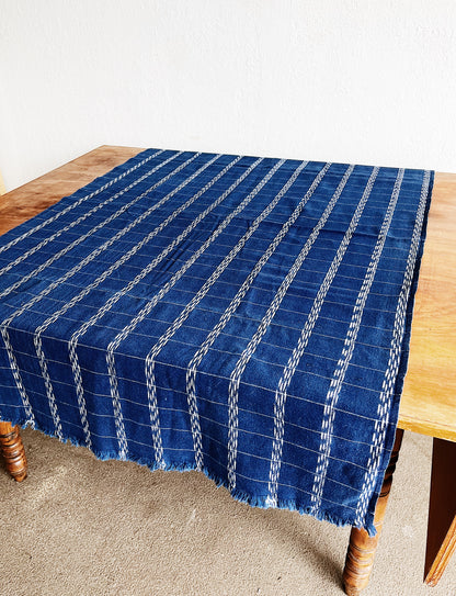 Indigo Ikat Woven Textile