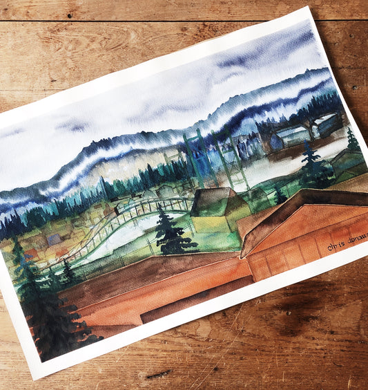 Vintage Original Watercolor