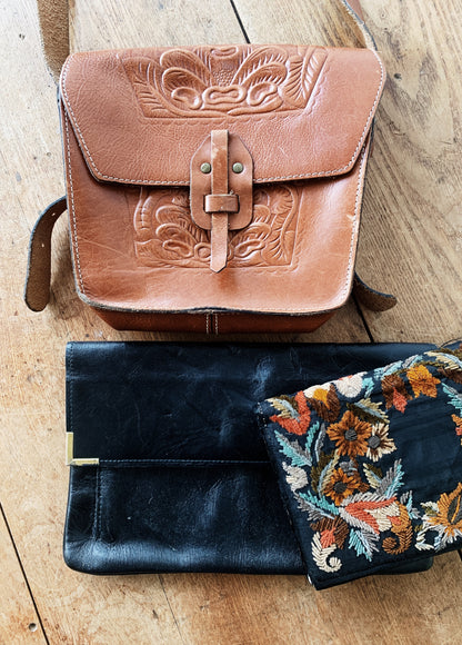 Vintage Italian Tooled Leather Purse