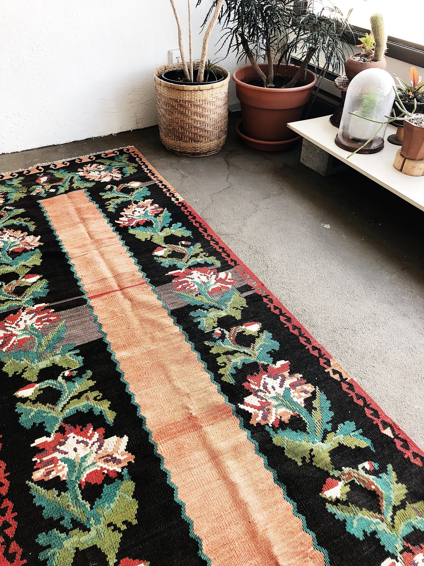 Vintage Wool Karabagh Kilim Runner