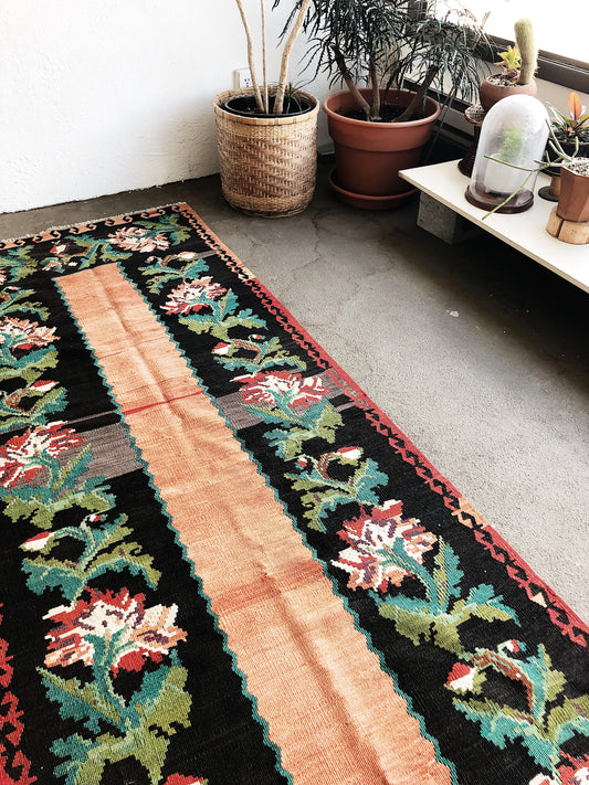 Vintage Wool Karabagh Kilim Runner
