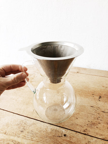 Blown Glass Coffee Maker with Filter and Stand