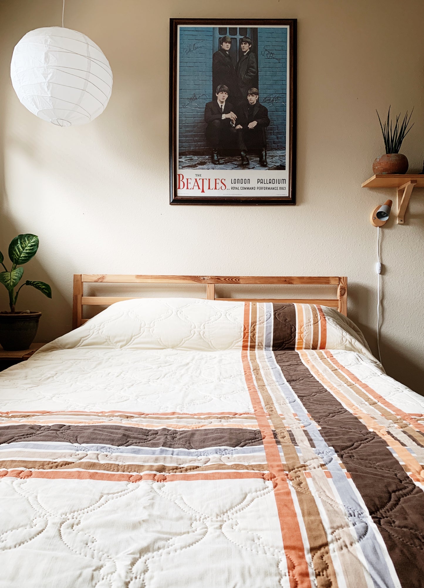 1970’s Queen Quilted Cotton Bedspread