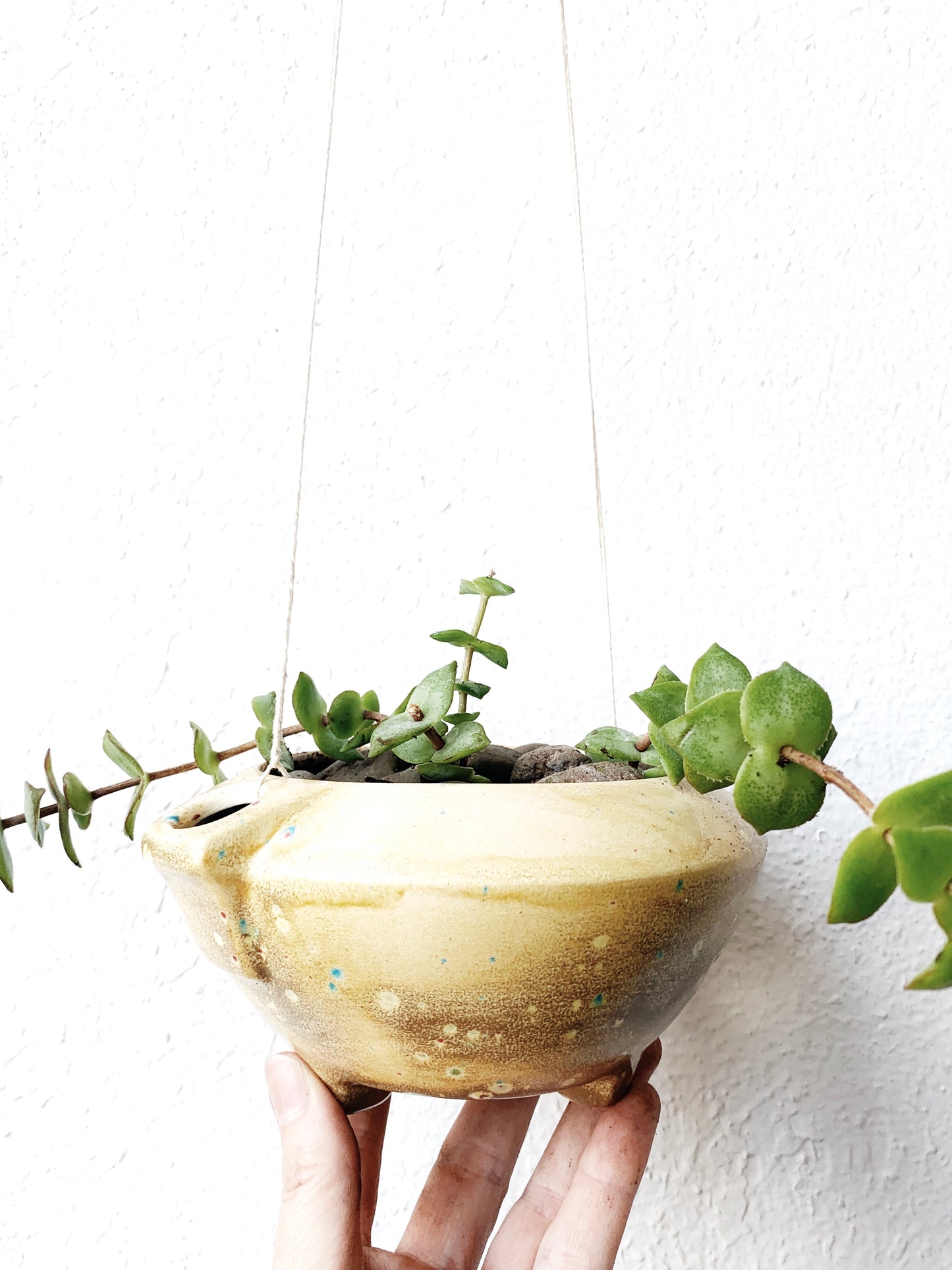 Vintage Hanging Ceramic Planter
