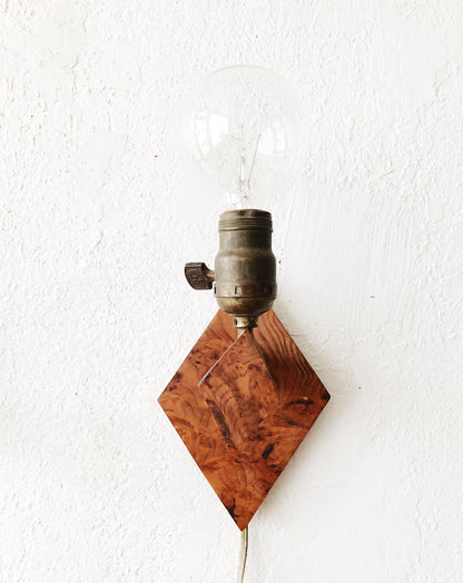 Handmade Burl Wood Sconce
