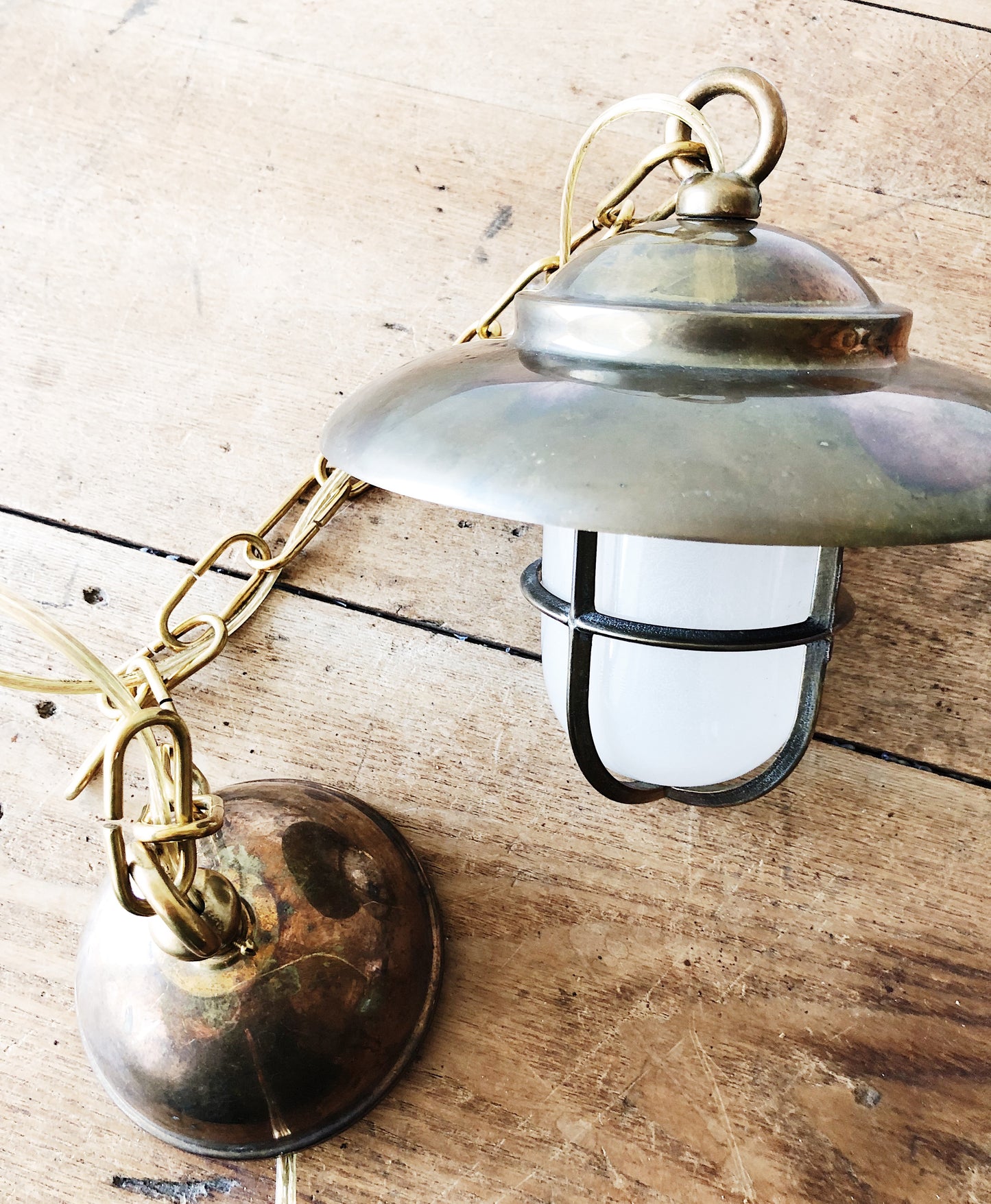 Vintage Brass Pendant Lamp