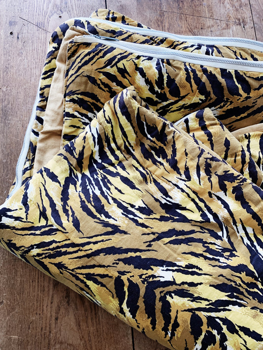 Vintage Tiger Print Cotton Sleeping Bag