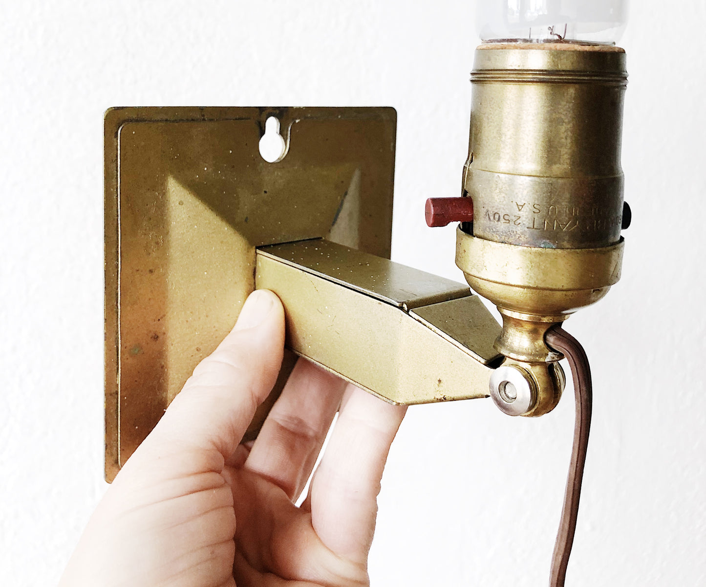 Art Deco Greist Brass Desk / Wall Lamp