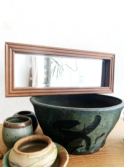 Vintage Petite Wood Mirror