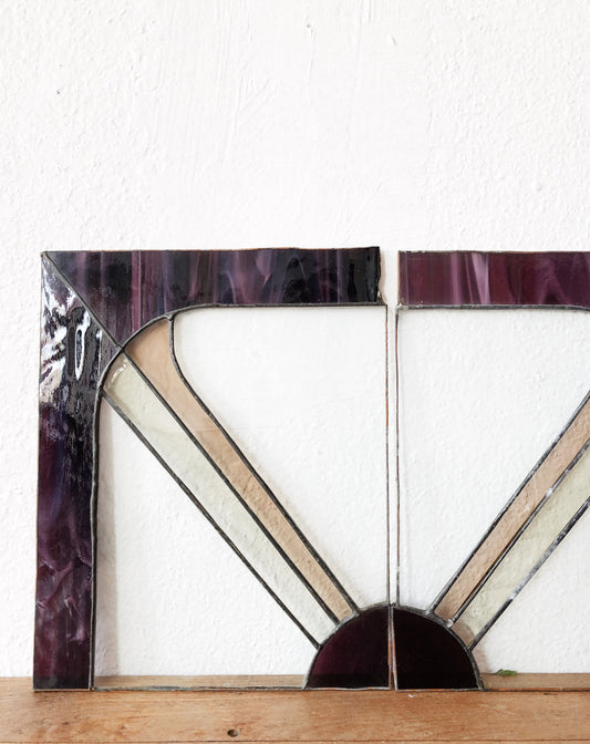 Pair of Vintage Stained Glass Panels