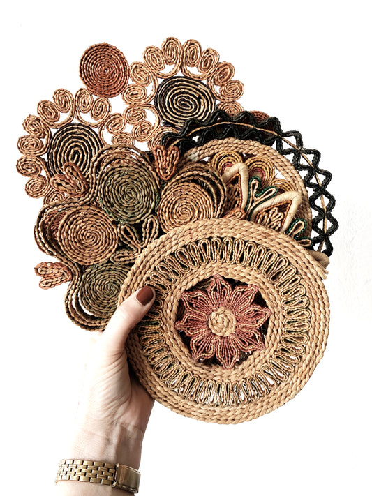 Vintage Straw Trivet Collection